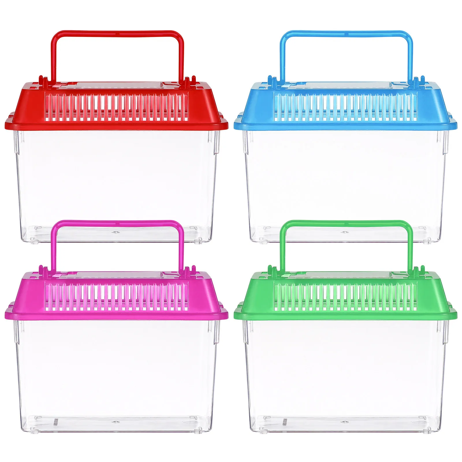 Handheld Mini Fish Tank Plastic Portable Aquarium for Tiny Aquatic Pets Goldfish Betta Safe Non Toxic Transparent Green Design