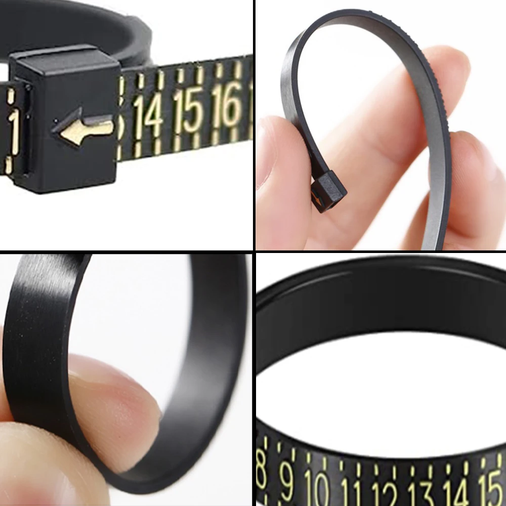 Ring Ruler Measurer Finger Coil Ring Sizing Tool UK Size US Size Measurements Ring Sizer Accessory Insert Guard Tightener Tools