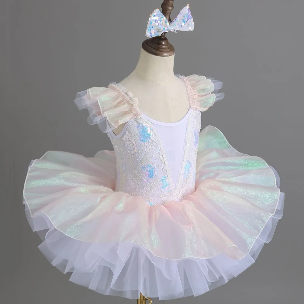 الصيف عيد الأطفال أداء فتاة فستان رقص الباليه الأميرة موضة الترتر فساتين الفتيات الزي ملابس الاطفال Vestidos