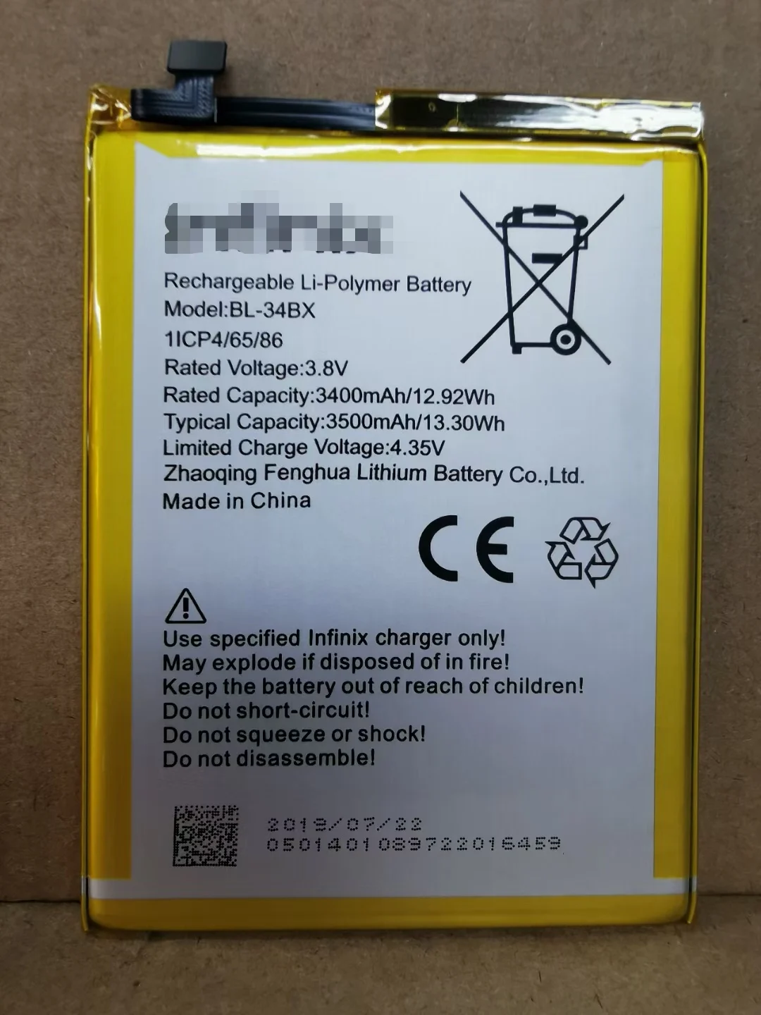 

New BL-34BX Replacement Battery For Infinix Smart 2 HD X609 Mobile Phone