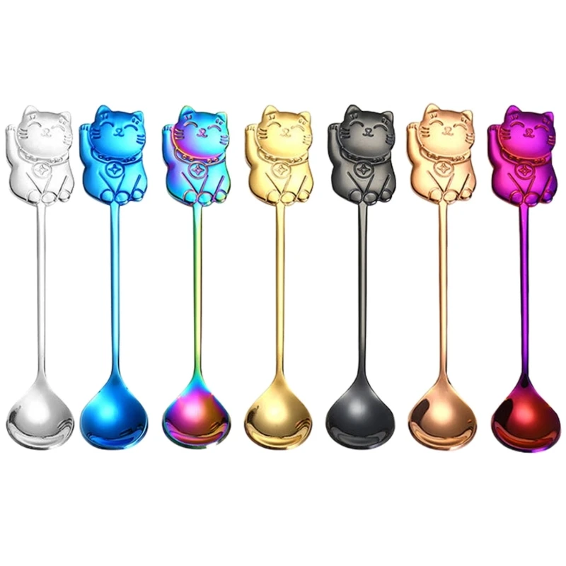 Stainless Steel Coffee Dessert Spoon Teaspoon Long Handle Stirring Spoons Ice Cream Mini Spoons Tableware