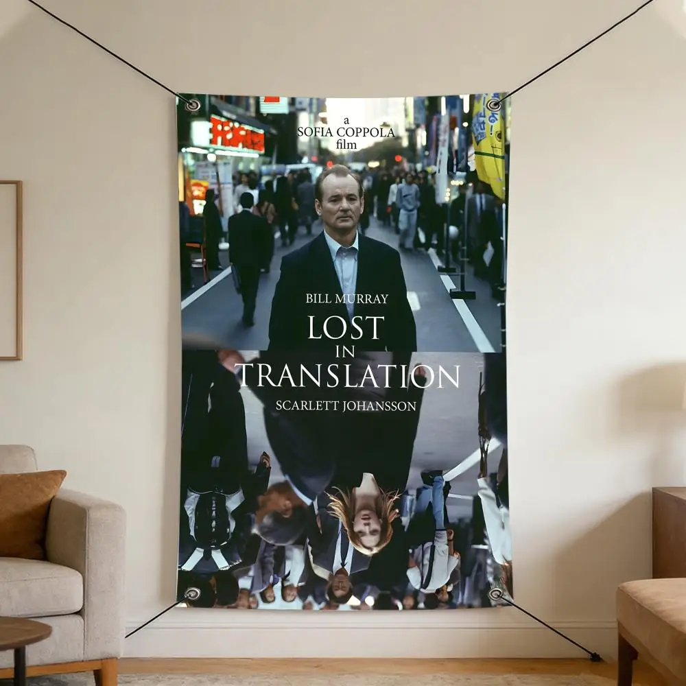Movie L-Lost i-in T-Translation Flags Cozy Home Flag 4 Grommets Anti-Wrinkle Waterproo  Indoor