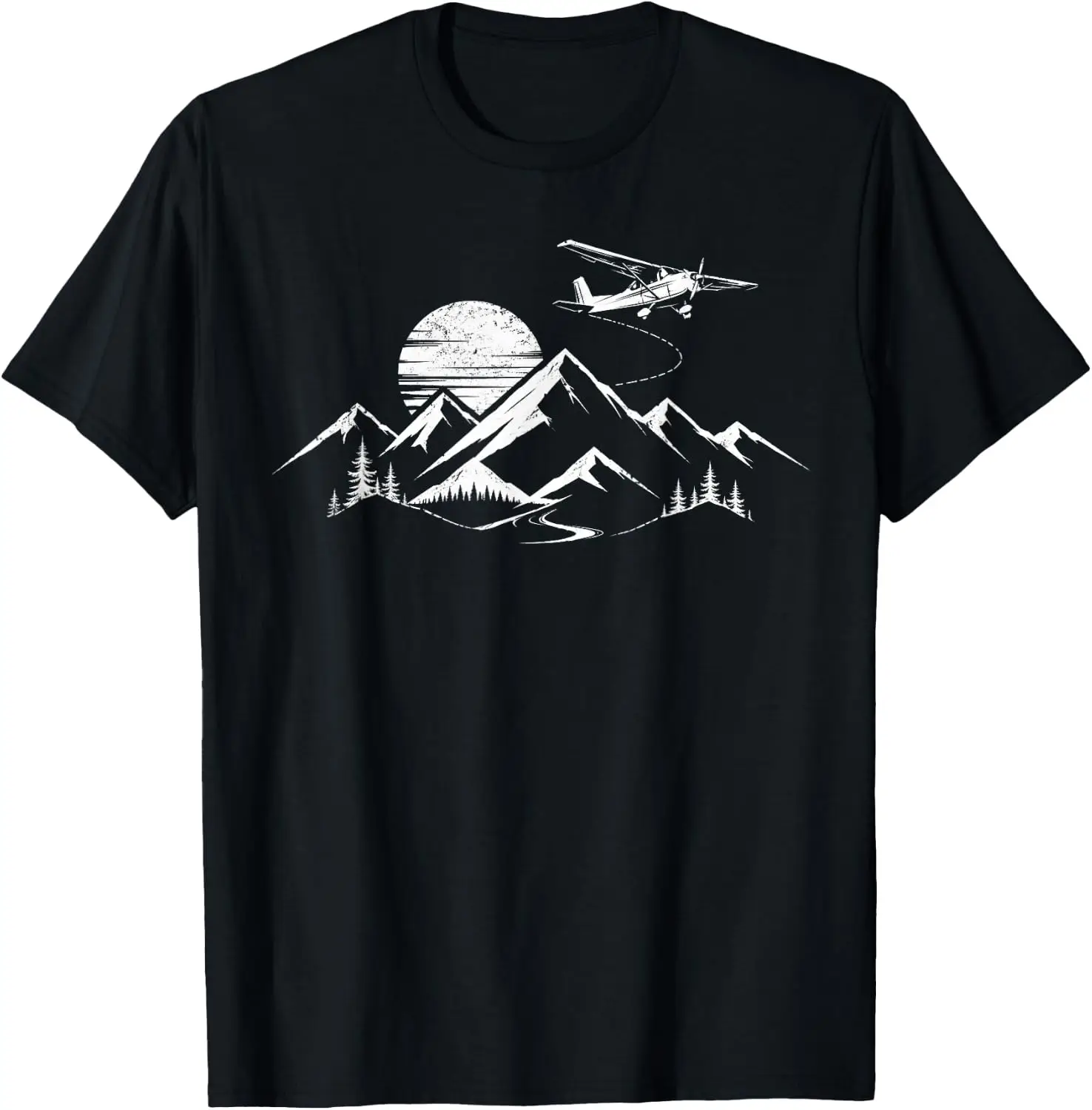 Aviation Pilot Born To Fly Aircraft Minimalist Plane Airline T-Shirt Breathable, heavyweight pure cotton short-sleeve top—stylish, plus-size, and suitable for year-round wear with a sporty, casual vibe