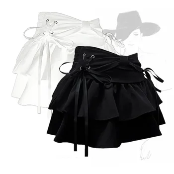 New Fashion Women Hot Girl Sweet Kawaii Bow Vintage Y2k Clothes American Streetwear Sexy Summer A-line Gothic Mini Denim Skirts 2
