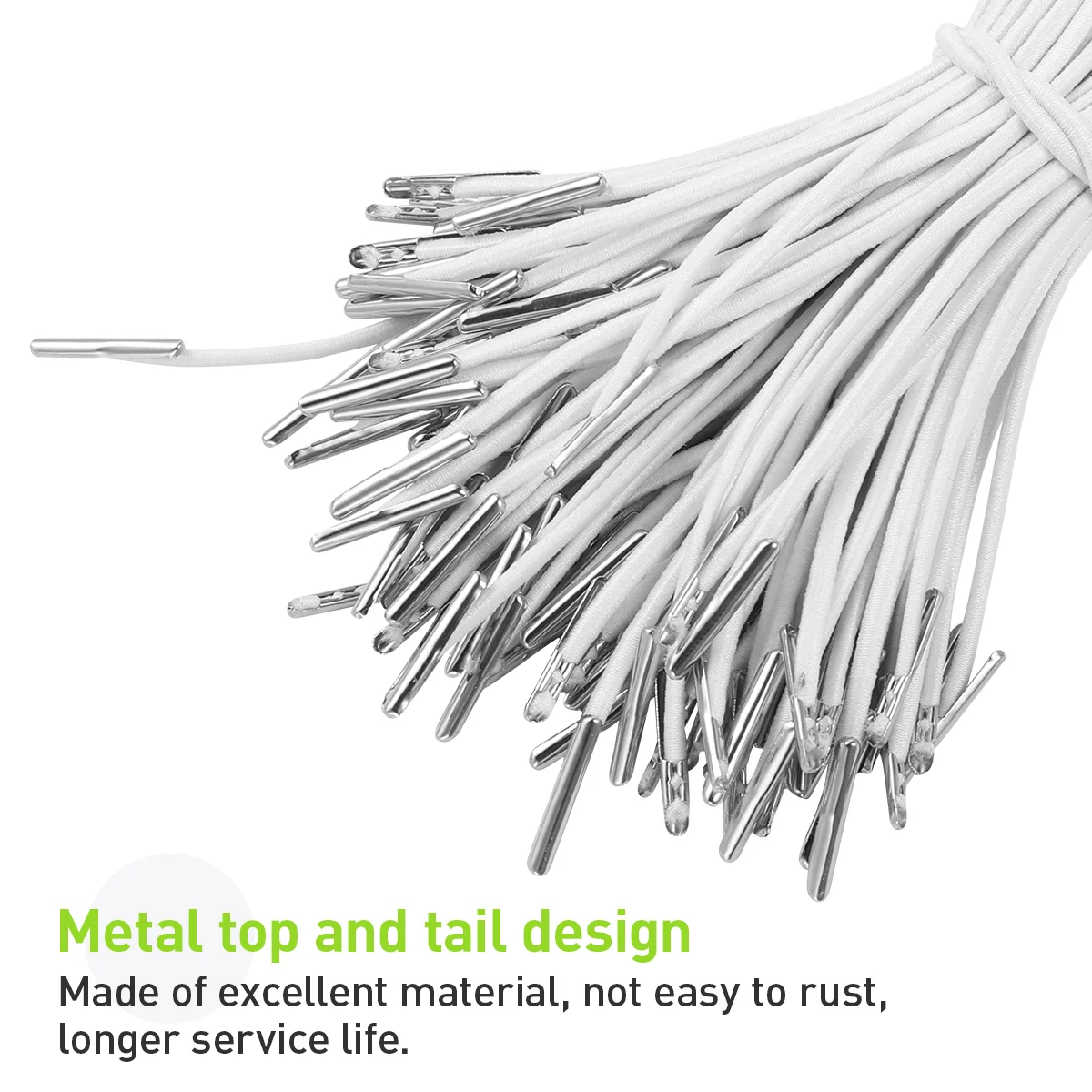 SUPVOX 50PCS Elastic Barbed Cords Elastic Loop Stretch Round String with Metal Barbs Barbed Fastener for Mask Making Book