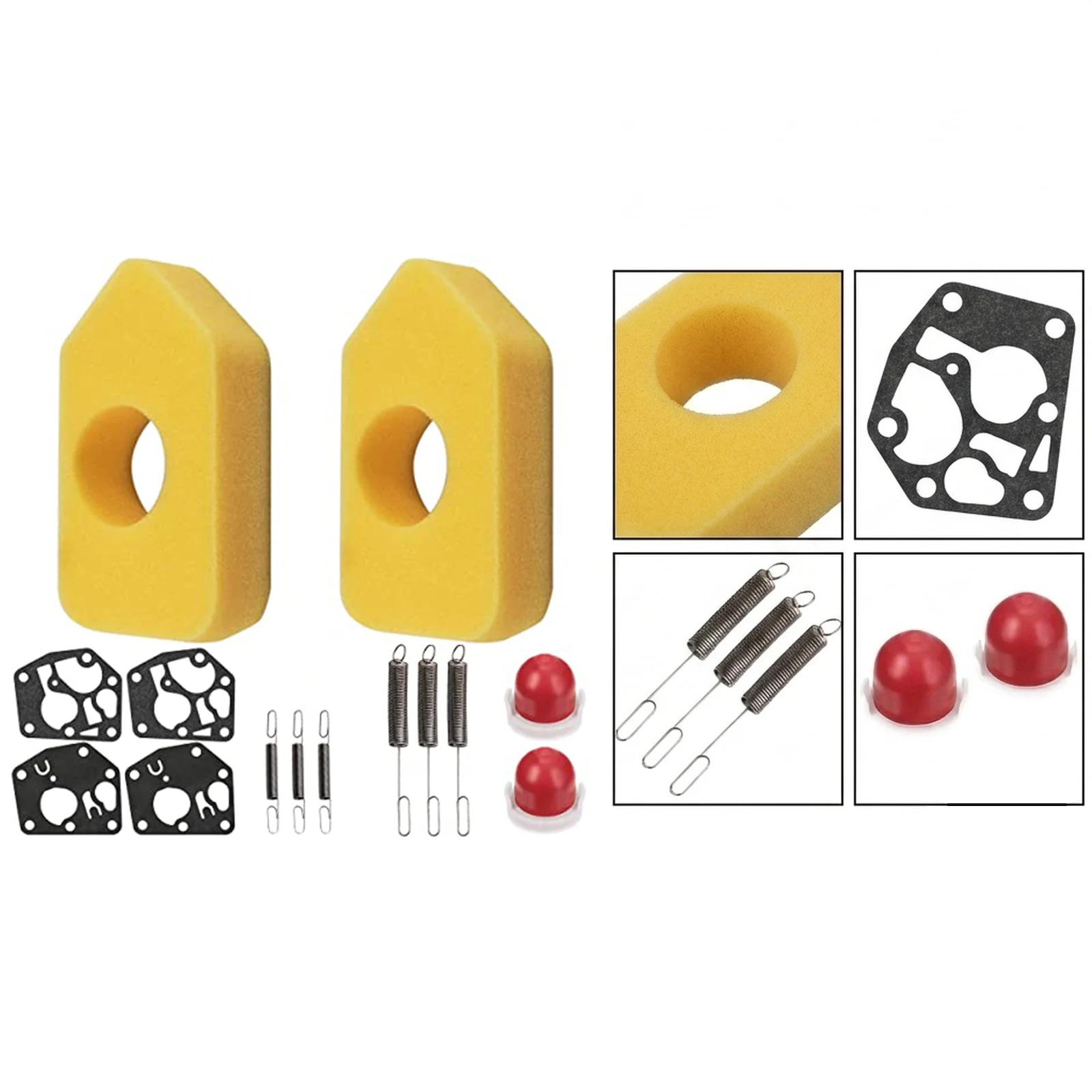 14 Piece Comprehensive Maintenance Solution for Lawn Mowers Includes Air Filters Compatible with Various Models