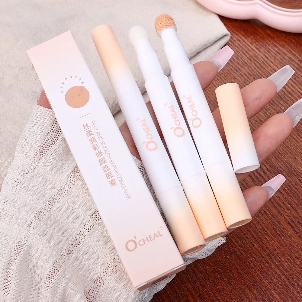 Wasserdichter flüssiger Concealer Stift Luftkissen weiches flauschiges Schwammkopf-Concealer-Creme abdeckung Akne fleck dunkle Kreise dauerhaftes Make-up