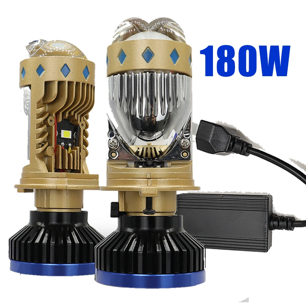 

2PCS Automotive H4 Mini LED Lens Headlight Laser Bulb T8 LED Canbus Projector Lamp H4 Super LED Fog Lights Motorcycle 180w