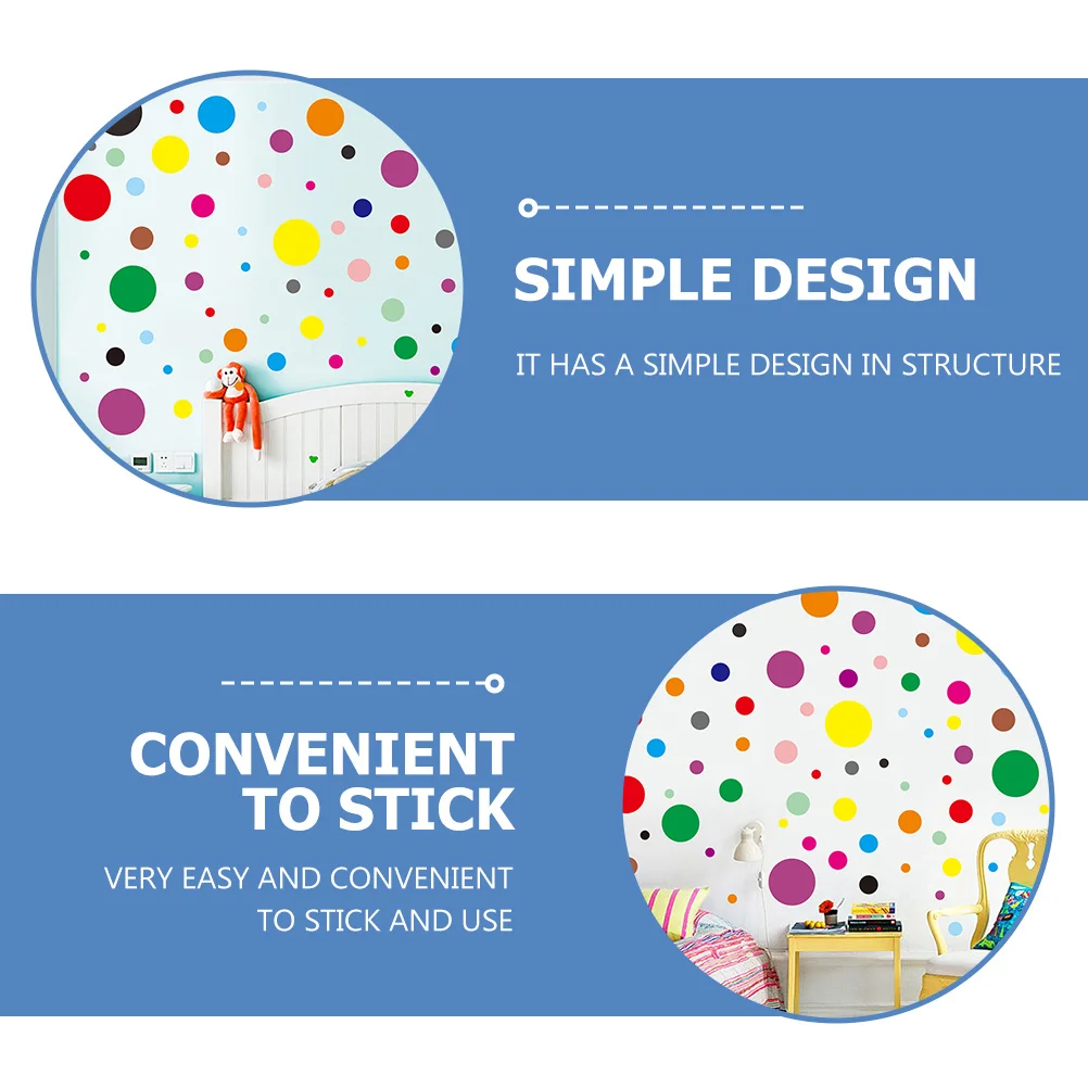 

1Sheet Circle Wall Decal Lovely Pvc Adhesive Sticker For Kids Room Bedroom Study Decor Background Wall Sticker