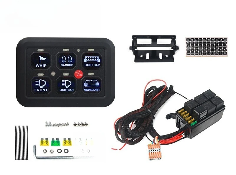 Car Modification Spotlight Control Switch Assembly 6 Way 8 Way Panel Button Switch UTV RV
