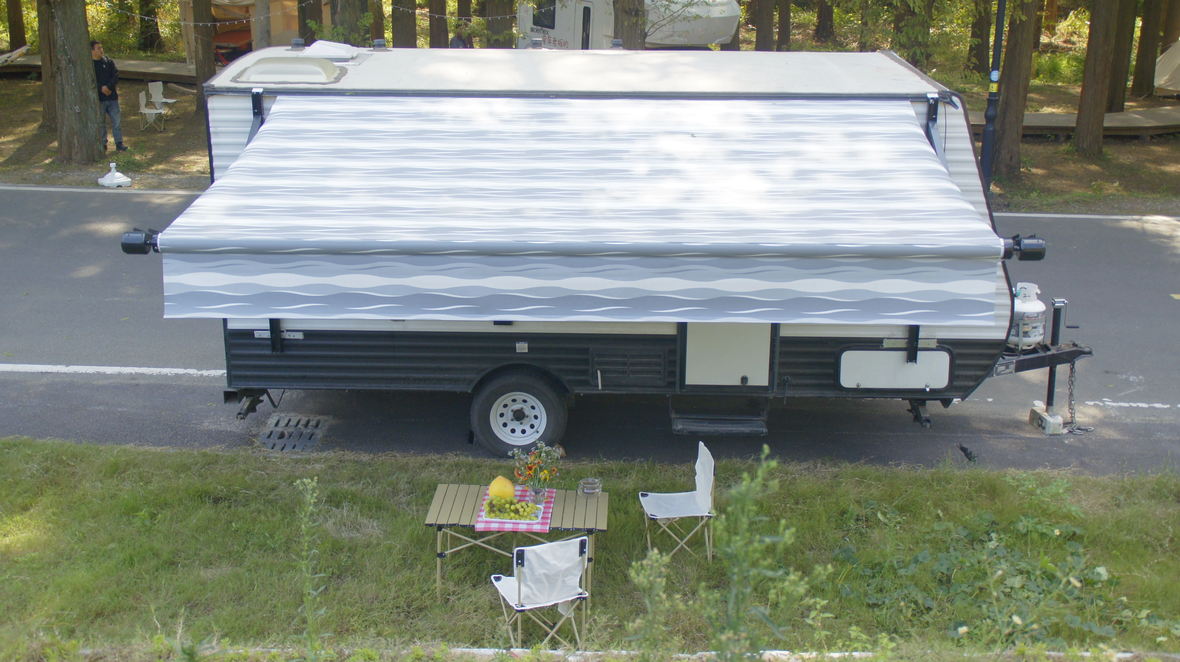 Manual Modular Retractable RV Awning Full Set Assemblies For 5th Wheel Travel Trailers Toy Haulers Outdoor Vehicle