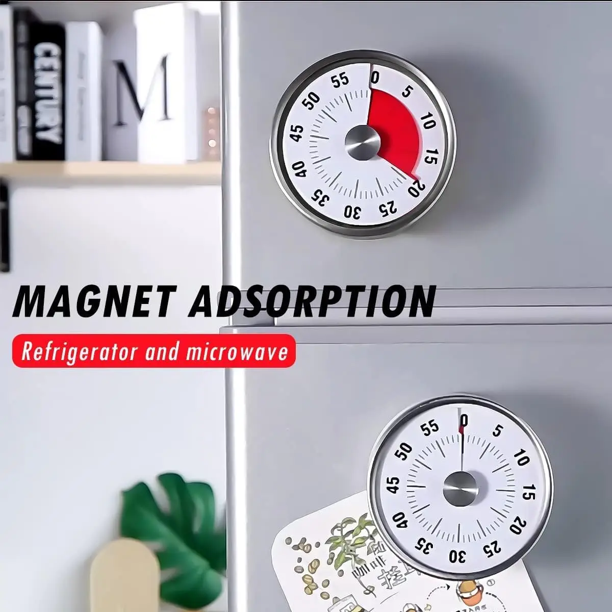 Countdown Reminder Magnetic Mechanical Visual Timers Classroom Baking Clock For Teaching Meeting Kitchen Cooking Baking Working
