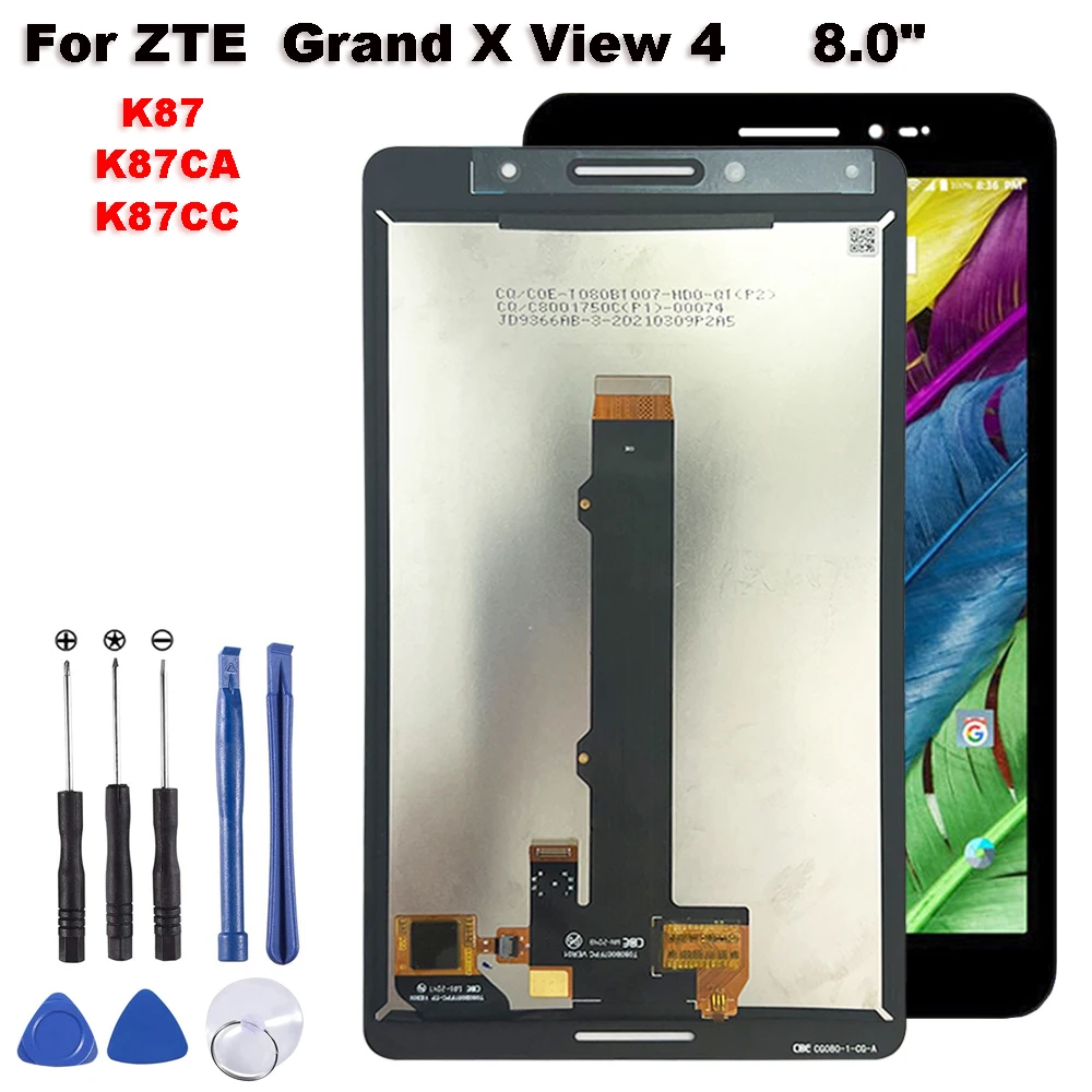 

Для ZTE Grand X View 4 K87 K87CA K87CC 8 "ЖК-дисплей, дигитайзер сенсорного экрана, стекло в сборе, запасные части