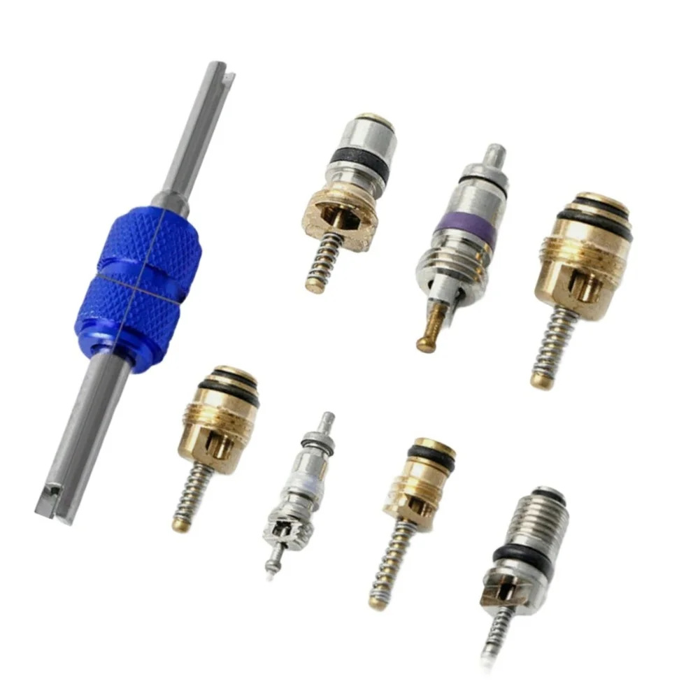 AC Valve Core Assortment, Heavy-Duty Alloy Refrigeration Fittings With PTFE Seals, Essential Kit For HVAC Maintenance And Repair