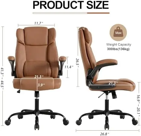 Office Desk Chair,Ergonomic Conference Room Chairs,Mid Back Executive Leather Chair,Comfy Computer Desk Chairs with