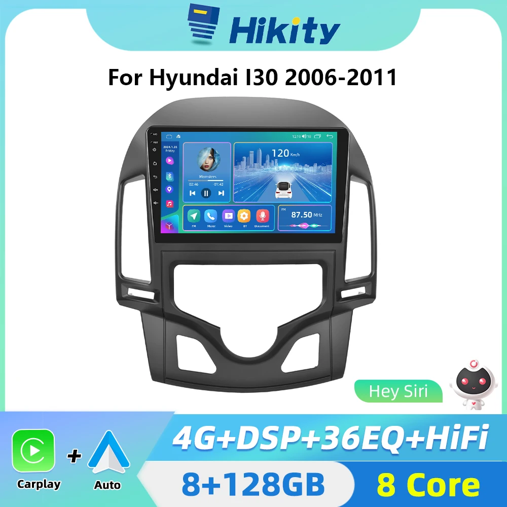 Hikity Wireless CarPlay Android Auto 2din Android Car Radio For Hyundai I30 2006-2011 Auto Stereo 2 din autoradio