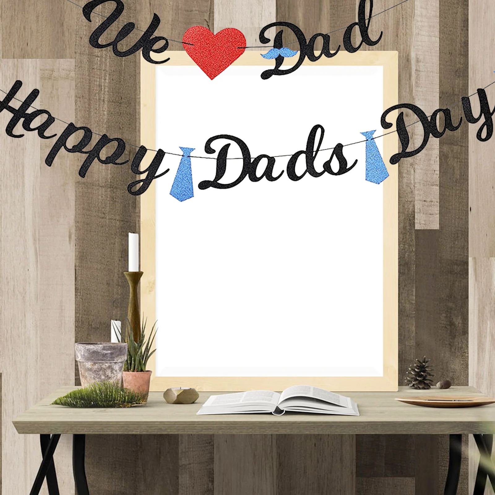 

1Set Fathers Day Decorations Hanging Banner Colorful Birthday Bunting Garland Dad Photo Backdrop Party Home Decor