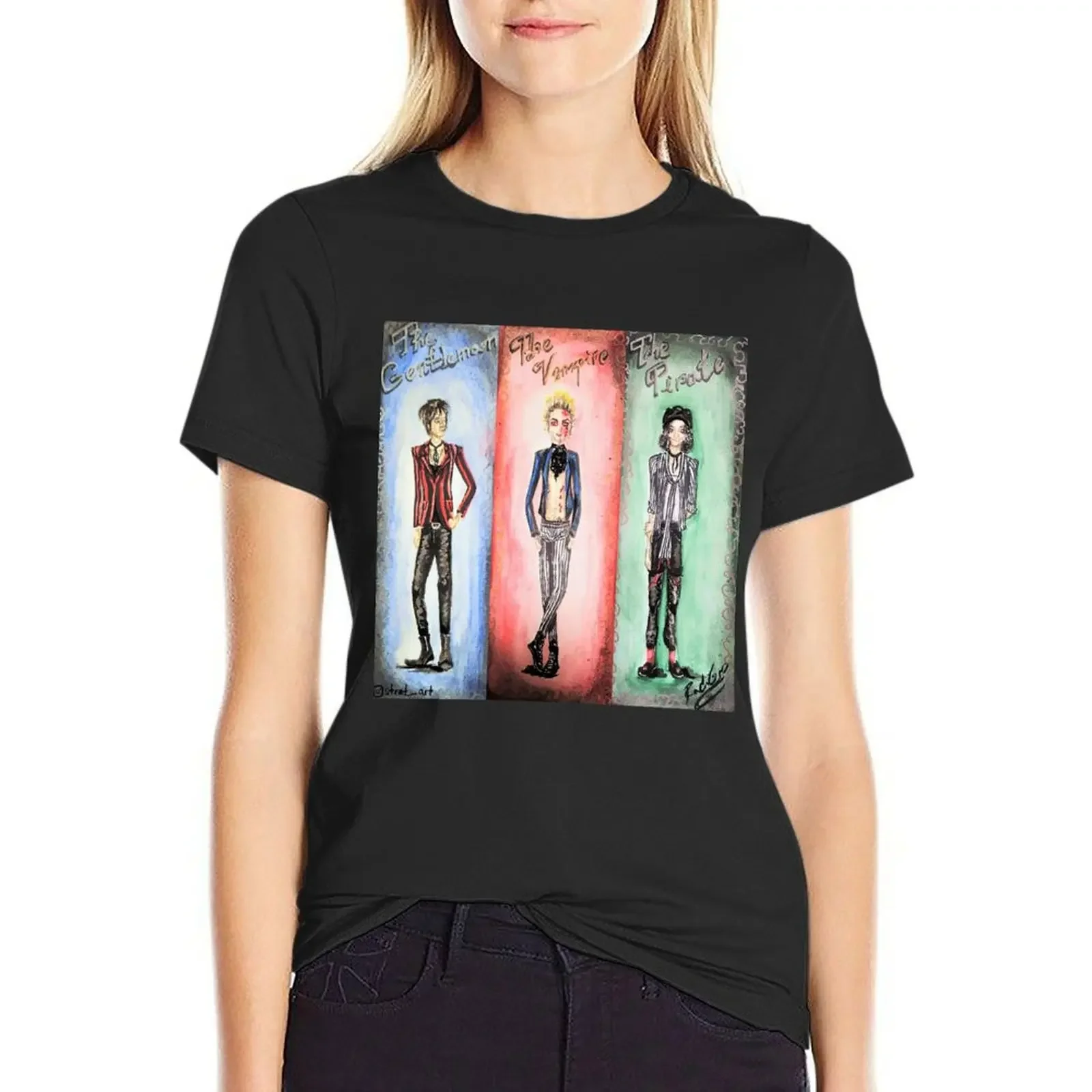 

The Pirate, The Vampire and The Gentleman T-Shirt customizeds plain kawaii clothes luxury designer clothing Women