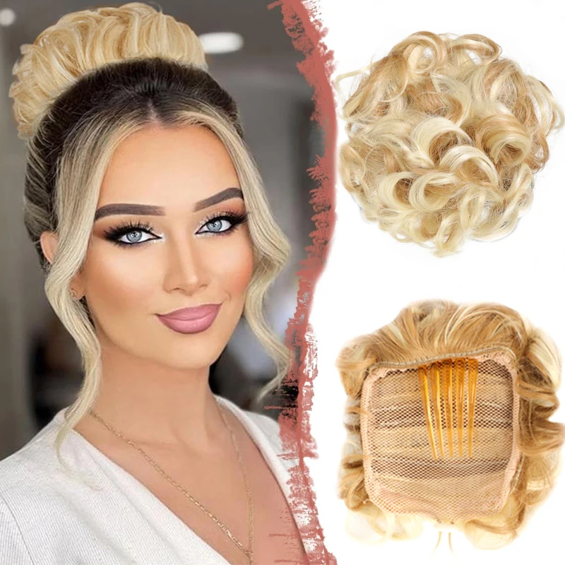 Rommelige Knot Haarstuk Kam Haar Knot Haarstuk Voor Vrouwen Drawstring Haar Knot Haarstukken Grote Rommelige Knot Haarstukken Synthetische Ha