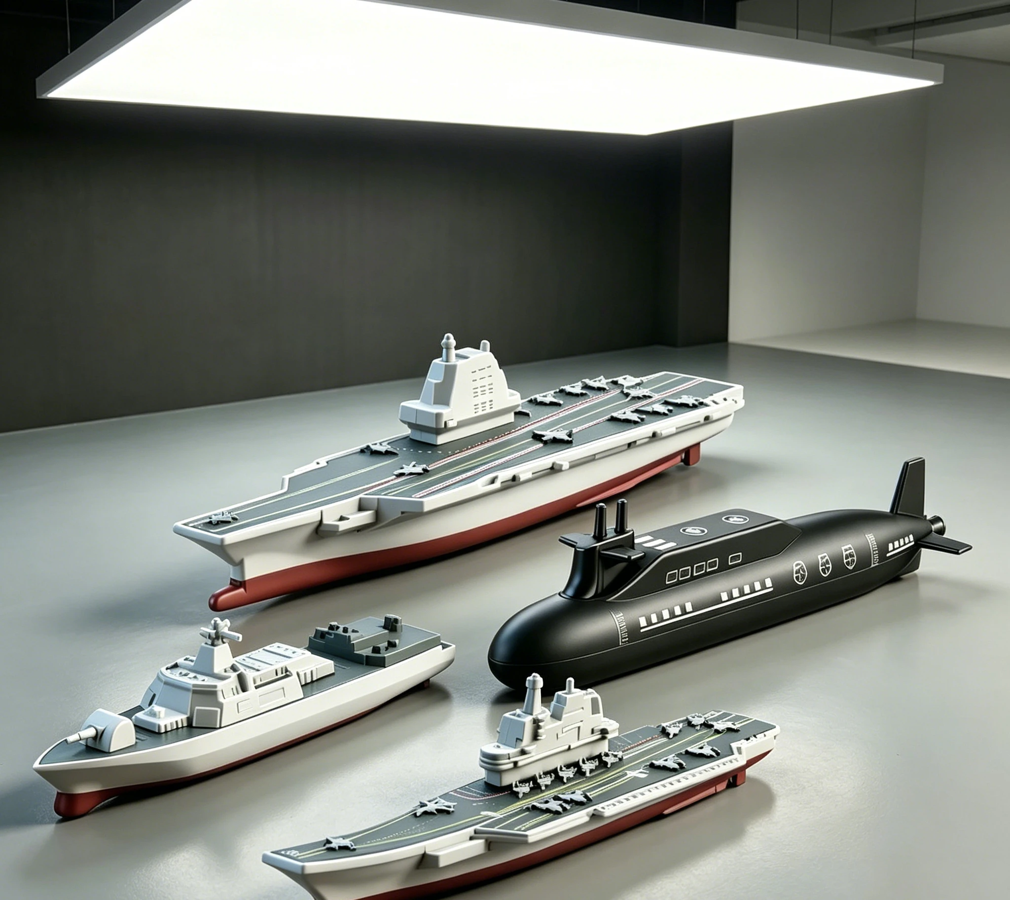 Alloy Military Aircraft Carrier 5-Piece Warship Model Set, Diecast Navy Battleship Toy, Collectible Display Ornaments for Hobby