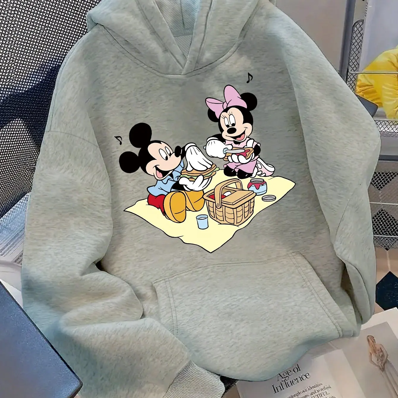 

Женские толстовки Potdemiel с Микки Маусом, модная уличная одежда большого размера, толстовки унисекс, осенне-зимние флисовые повседневные универсальные