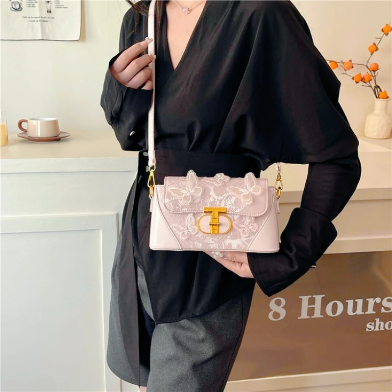

Ballet-style Niche Butterfly Baguette Bag 2025 Autumn New Style High-end Underarm Bag Single-shoulder Bag