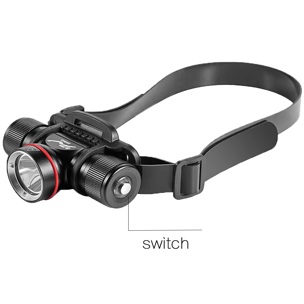 IPX8 Waterproof LED Diving Headlamp L2 Underwater 60 meters hiking Headlight 1000LM 5 Mode Dive Head Light Use 21700 18650