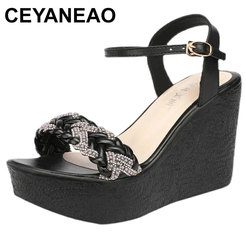 

2025 Girls Shoes Summer Women High Heel Shoes Peep Toe Platform Shoes Fashion Wedge Sandals for Women Elegant Heels