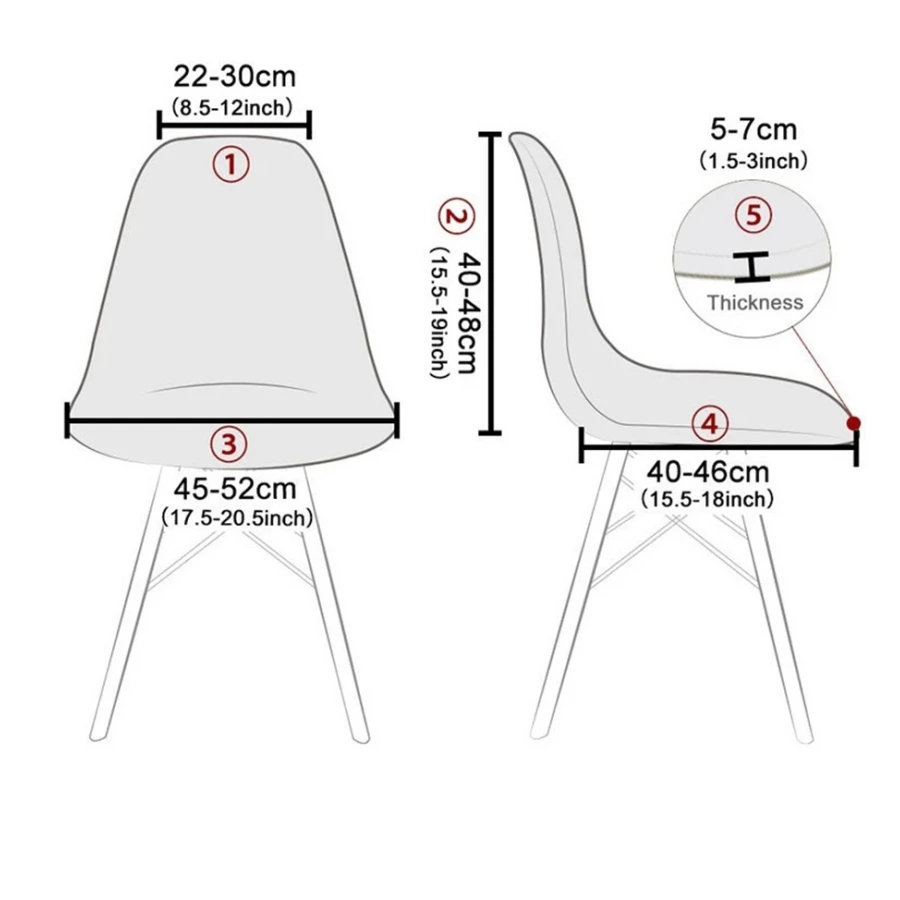 1Pc Printed Dining Table and Chair Cover Household Elastic Chair Cover Eames Chair Cover Special-Shaped Chair Cover