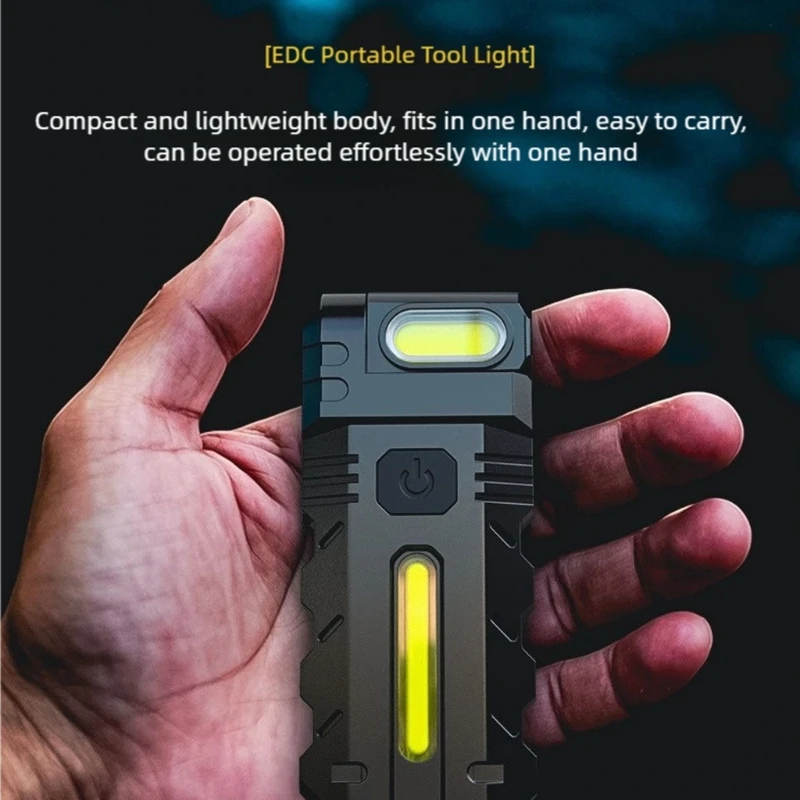 Portable Flashlights with Pen Clip Pocket Light Small Torch Work Lamp Outdoor Emergency Light for Camping Fishing Walking M4YD