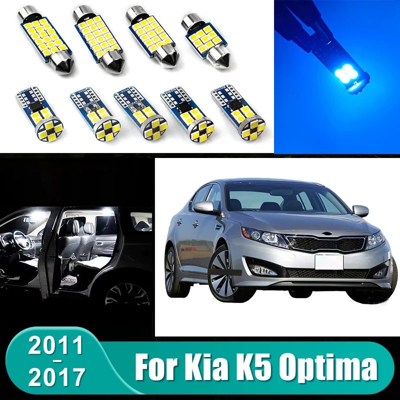 Für Kia K5 Optima 2011 2012 2013 2014 2015 2016 2017 10 Stück Fehlerfreie Auto-LED-Glühbirnen Innenraumleselampe Kofferraumbeleuchtung Zubehör