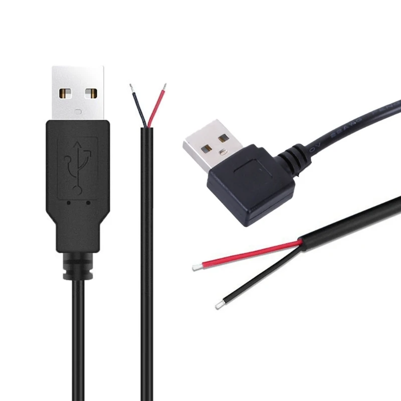 USB Open End Cable Power Supply Cable for Light Fan Driving Recorder 22AWG USB Male 2 Pin Bare Wire Charging Cord Dropship