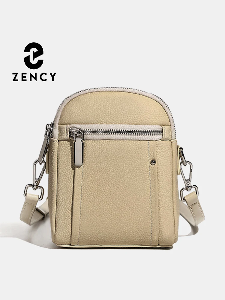 

Zency 100% Genuine Leather Fashion Women Crossbody Bag Practical Phone Purse Small Phone Bags Lady Shoulder Handbag Many Pockets