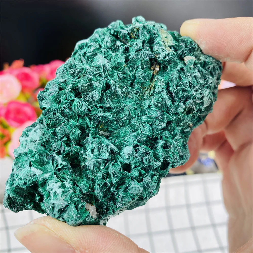 High Quality Natural Velvet Malachite Raw Specimen Rare Mineral Collection, Precious Crystal Healing Stones Malachite Cluster