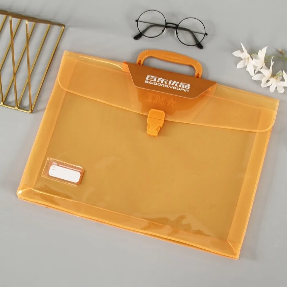 

Прочная папка для файлов из ПВХ, полупрозрачная ручная сумка для документов большой емкости, школьные принадлежности, водонепроницаемый офисный портфель