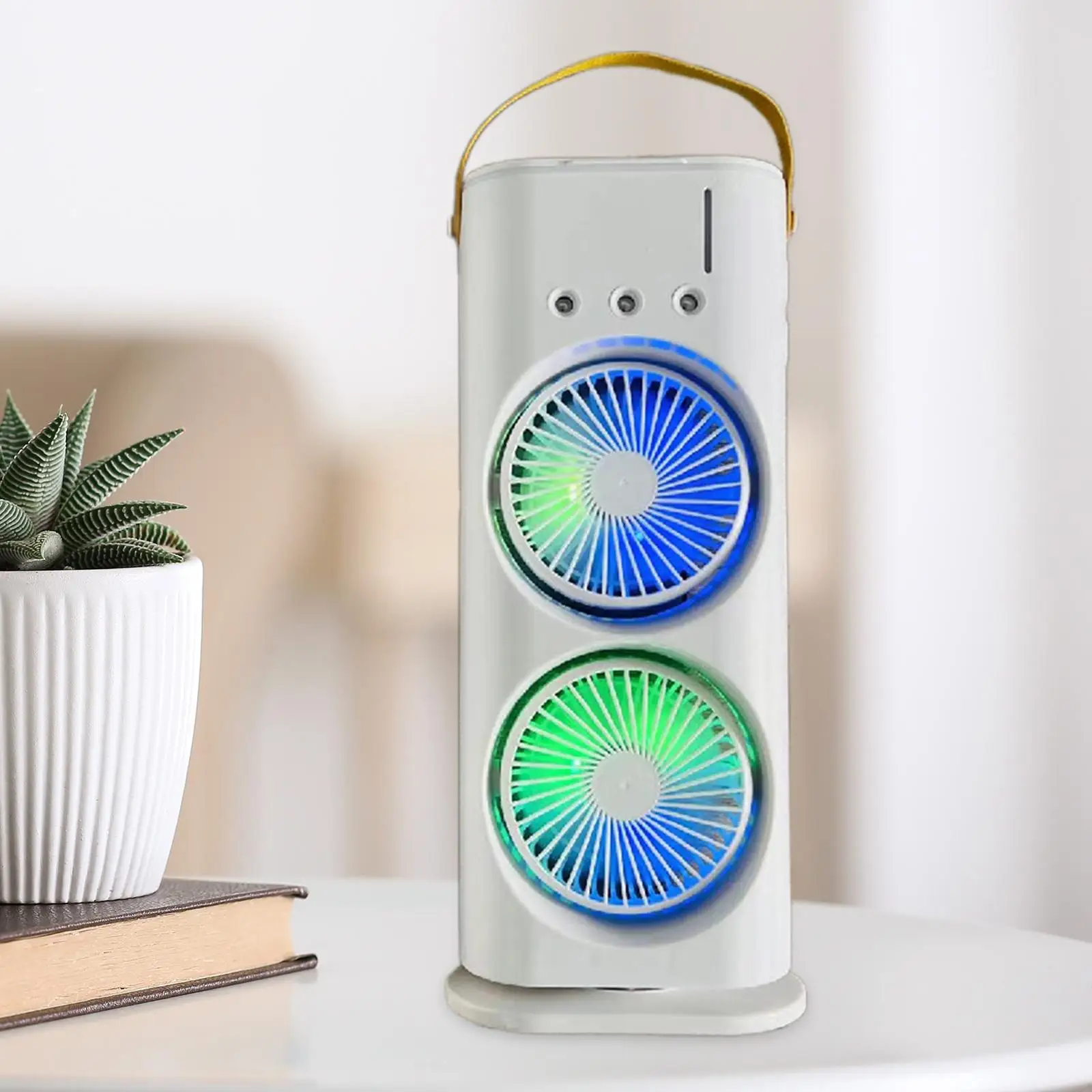 Portable Desk Fan Personal Quiet Table Fan Lightweight 2 Fans Tower Fan for Kids Girls Women Household Desk Commute Summer