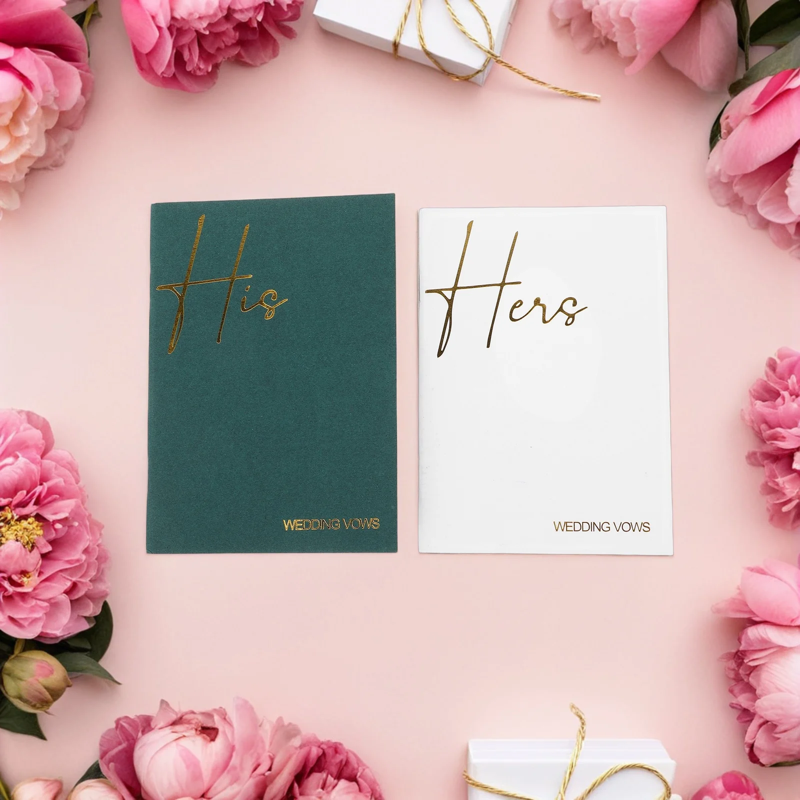 

2Pcs Wedding Vow Cards Elegant His Hers Vow Books Ceremony Notebook Bride Groom Keepsake Oath Writing Notebooks