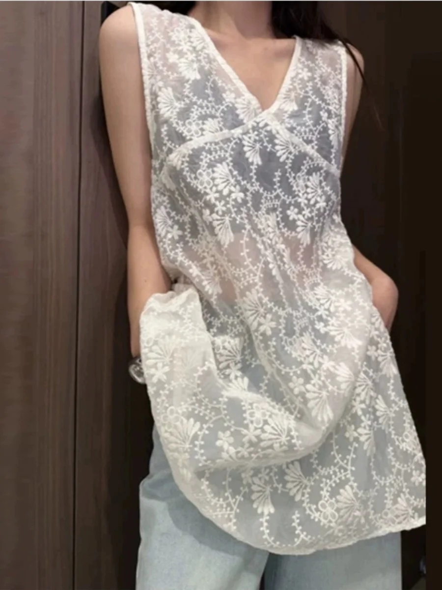 

Ele кружевной жилет с разрезом Dr, женская весенняя мода, новый многослойный жилет небольшого размера с высокой талией, юбка трапециевидной формы, платье V-Ne