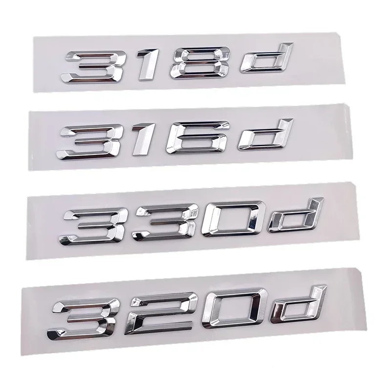 3d ABS Chrome Car Trunk Letters For BMW 316d 318d 320d 325d 330d E46 E36 G20 E90 F30 E92 Emblem Logo Badge Sticker Accessories