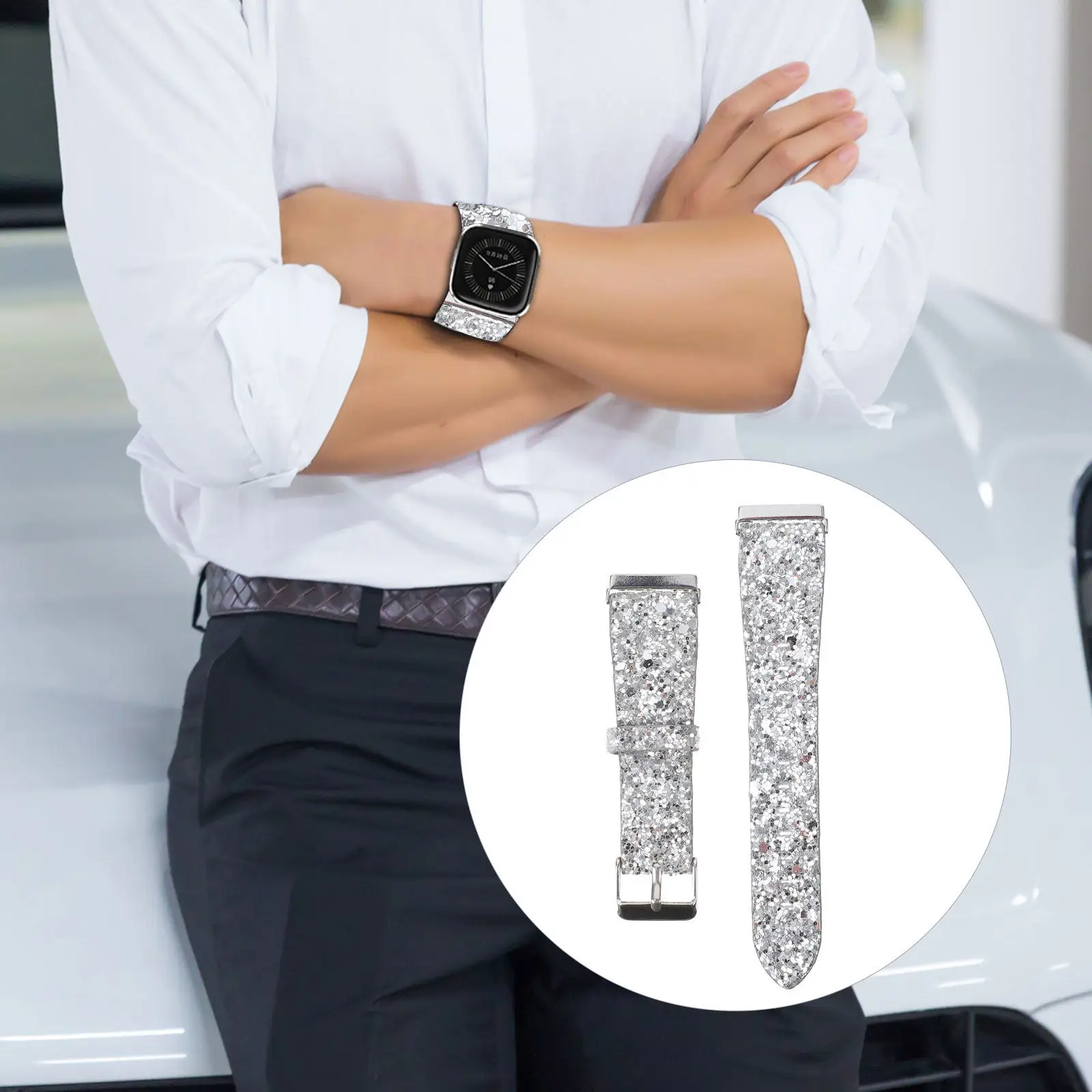 Glitter Watch Strap Compatible 2 Se Sturdy Environmental Replacement Wrist Watch Band