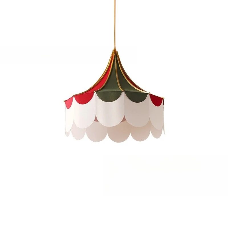 Chandelier decorative fabric tent lampshade colorful restaurant lamps