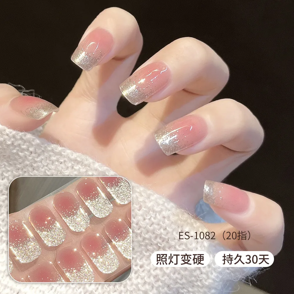 20 نصائح شبه علاج هلام مسمار ملصق الأشعة فوق البنفسجية مصباح تحتاج غطاء كامل جيل للأظافر البولندية يلتف مانيكير الصحافة على الأظافر ملصق مائي UV جل