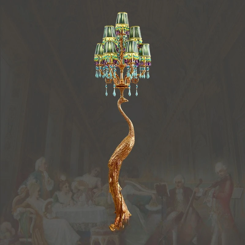 French floor lamp, luxury atmosphere villa living room decorative lamp, retro bedroom bedside lamp