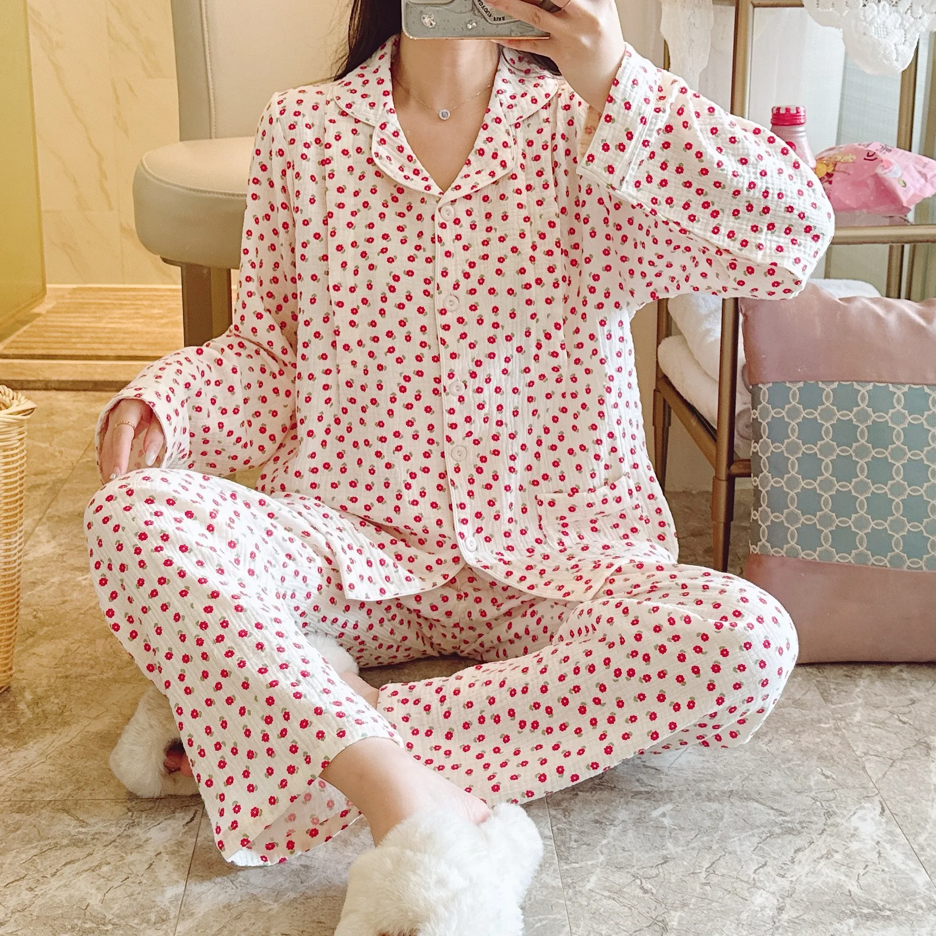 Maternity Woman Pajamas Feeding Home Wear Breastfeeding Clothes Sleepwear Spring Autumn New Nursing Pyjamas Home Wear