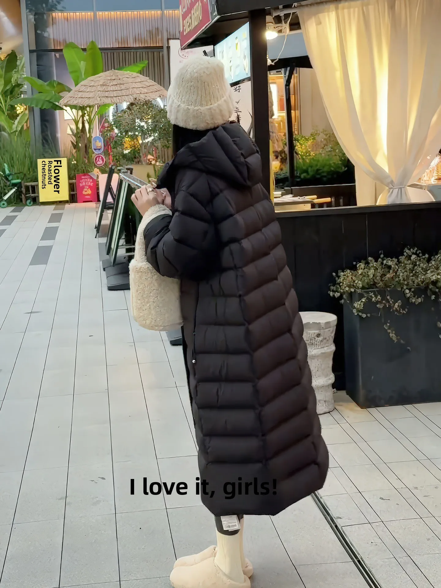 Tapete Bla com capuz de comprimento médio acolchoado feminino Jaet inverno 2025 novo solto Thi quente outerwear du casaco para baixo