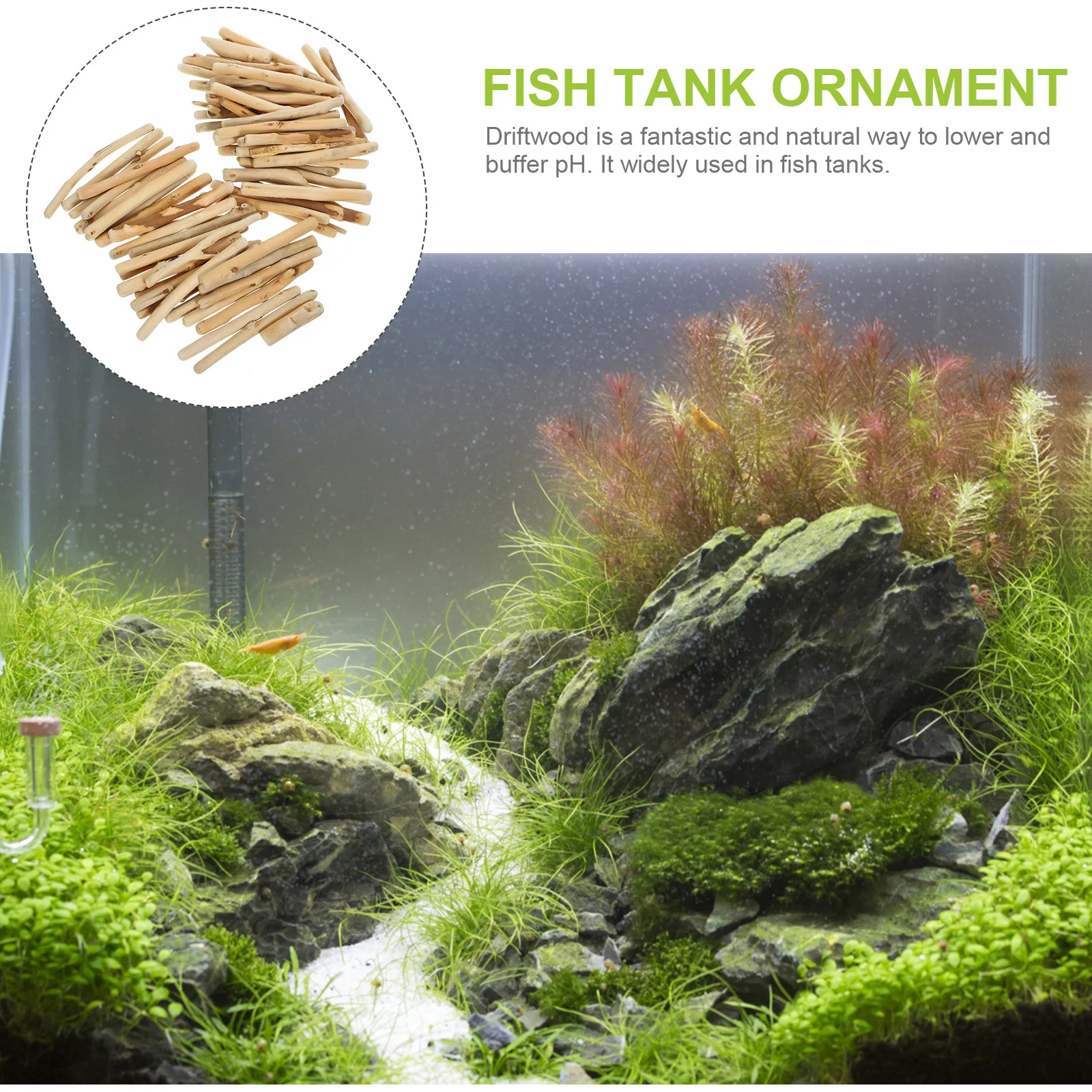 

1 Set Of Short Natural Driftwood Decoration For Aquarium Fish Tank Ornament Real Wood Ph Buffering Environmentally Friendly