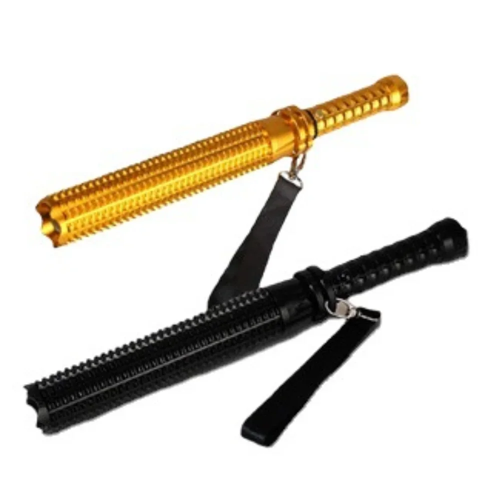 Rechargeable LED Flashlight, Self Defense Survival Multitool For Telescopic Spiked Club Led Security, Outdoor Patrol