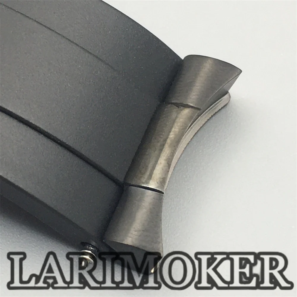 LARIMOKER 20 مللي متر وصلة نهاية منحنية من الفولاذ المقاوم للصدأ وصلة نهاية فقط لساعة الغوص حزام ساعة مطاطي من الجلد اتصال سلس