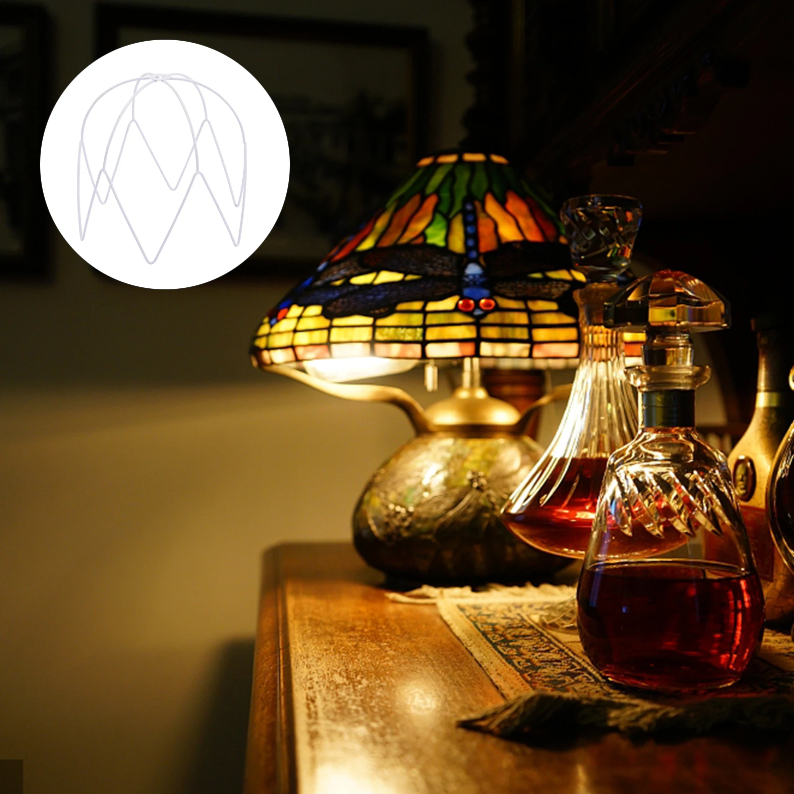 

Light Cage Guard DIY Lampshade Frame E27 Socket Iron Chandelier Shade Ring Fitter Lamp Shade Holder Wire Lamp Cover Vintage