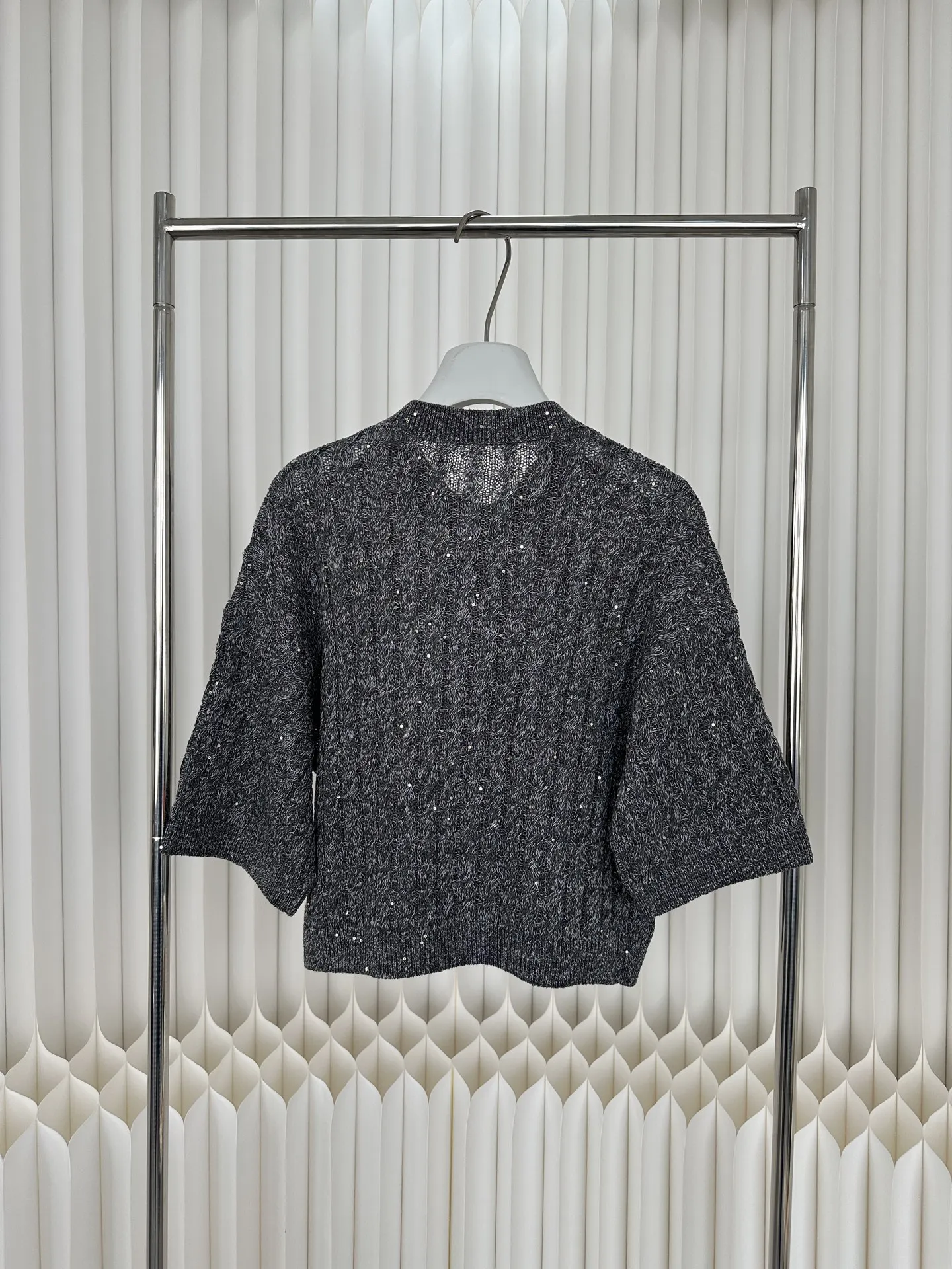 2026 New Arrival: Women'S Linen Cardigan—Sparkling Cable-Knit With Sequins—Stylish, Casual, And Versatile